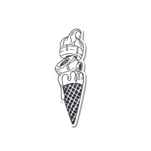 Autocollant Ice cream 3 cm x 9.2 cm