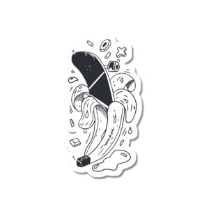 Autocollant Banana 4.4 cm x 8 cm