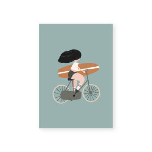 Carte postale décorative Surf & bicycle